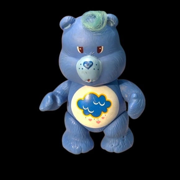 Vintage 1983 Care Bears Grumpy Bear Posable PVC Action Figure - Picture 9 of 11